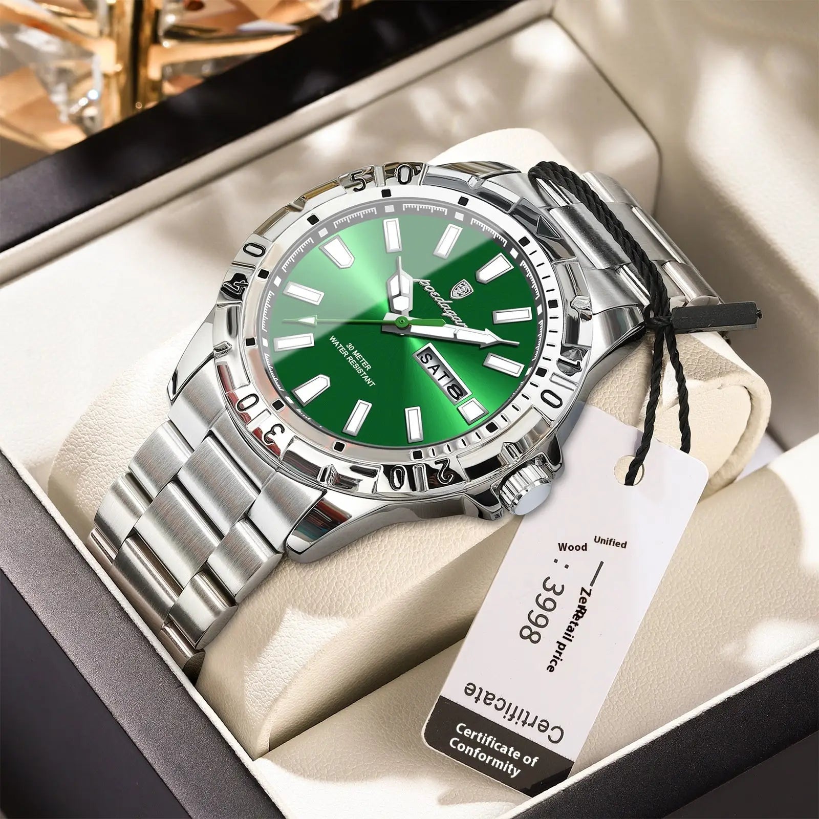 Men's Waterproof Luminous Fashion Watch – Swiss Style, Ultra-Slim 6mm Dropshipman