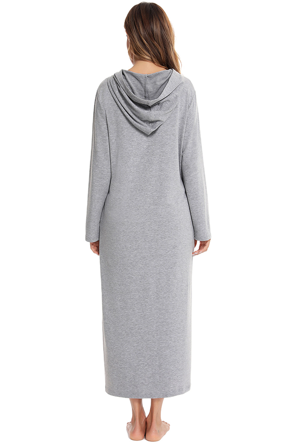 Women's Hooded Night Dress with Pockets