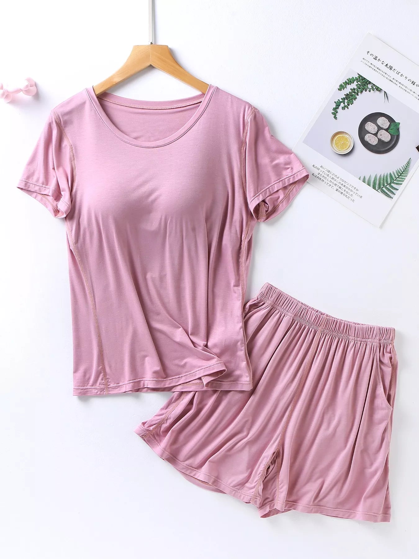 Women's Shorts Set – Padded Modal Tee & Shorts