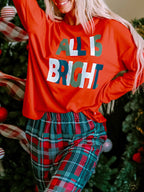Women's Loungewear Graphic Christmas Plaid Pajamas Set