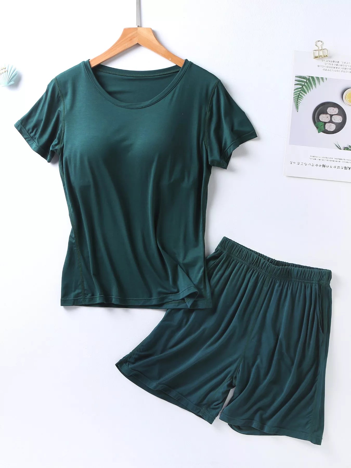 Women's Shorts Set – Padded Modal Tee & Shorts