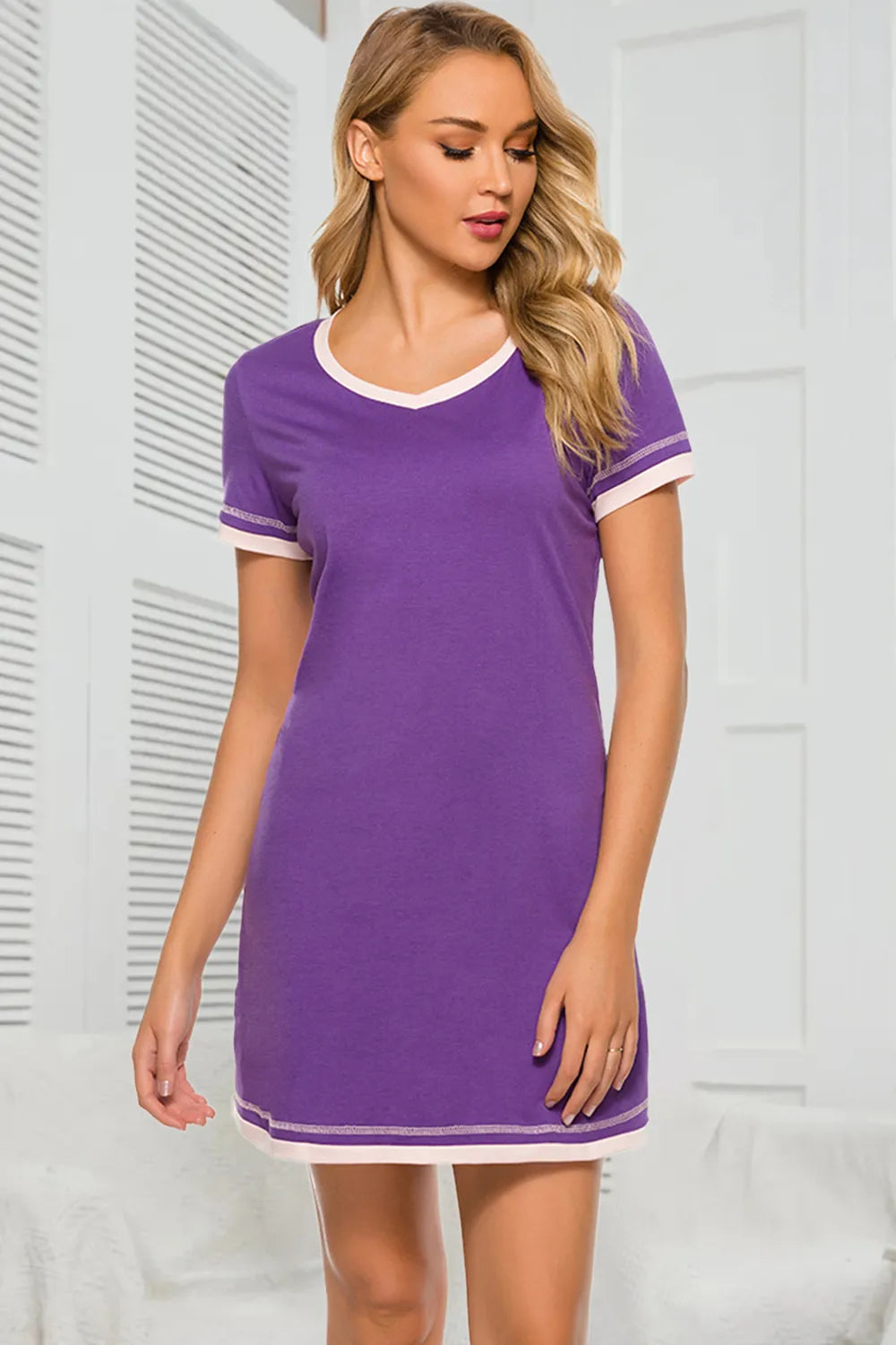 Women's Lounge Dress – Contrast Trim
