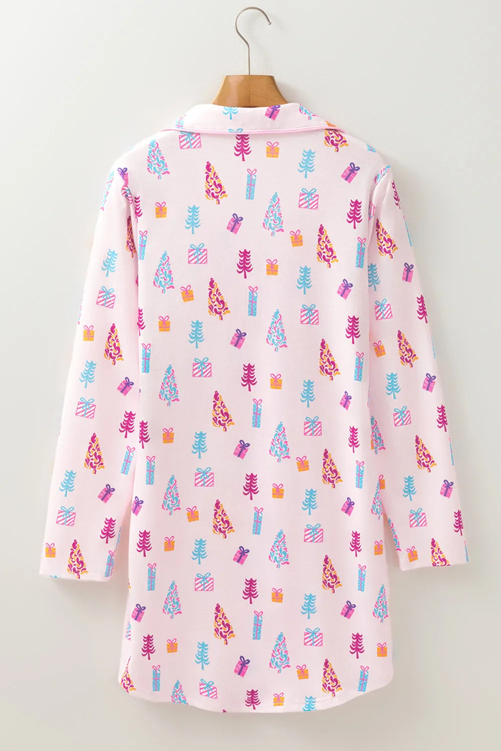 Women's Lounge Dress - Printed Collared Midi