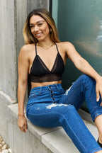 Women's Bralette – Ribbed Lace Racerback
