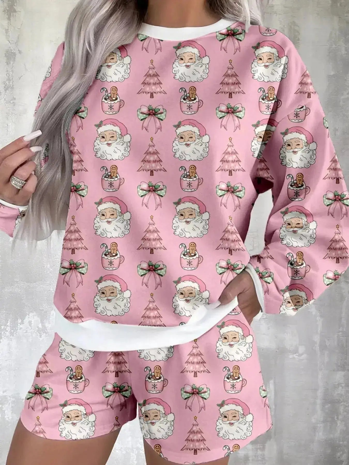 Women's Loungewear Set - Christmas Santa Print