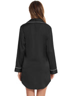 Women's Dress – Button Up Lapel Collar Night Dress