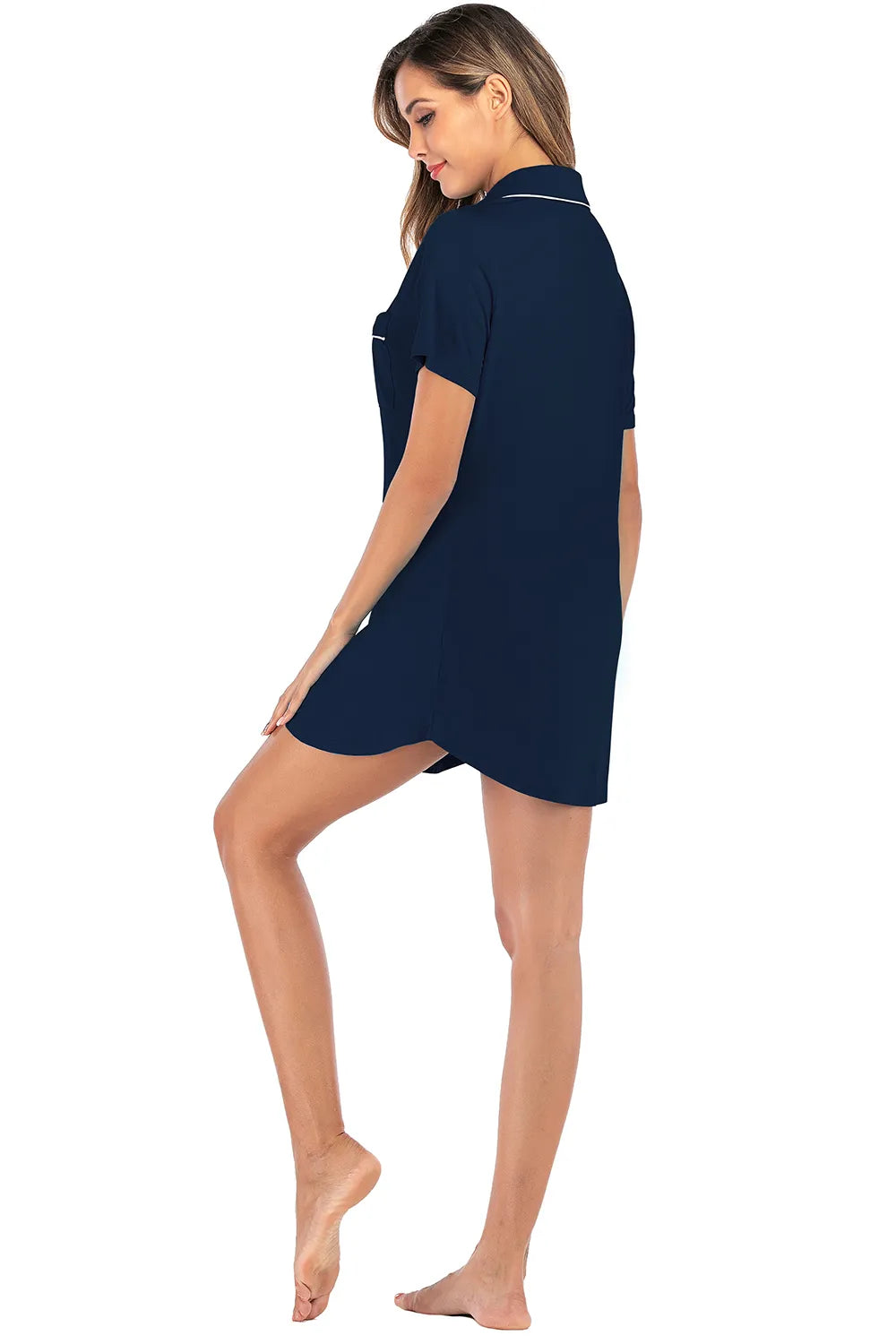 Women's Lounge Dress with Contrast Piping