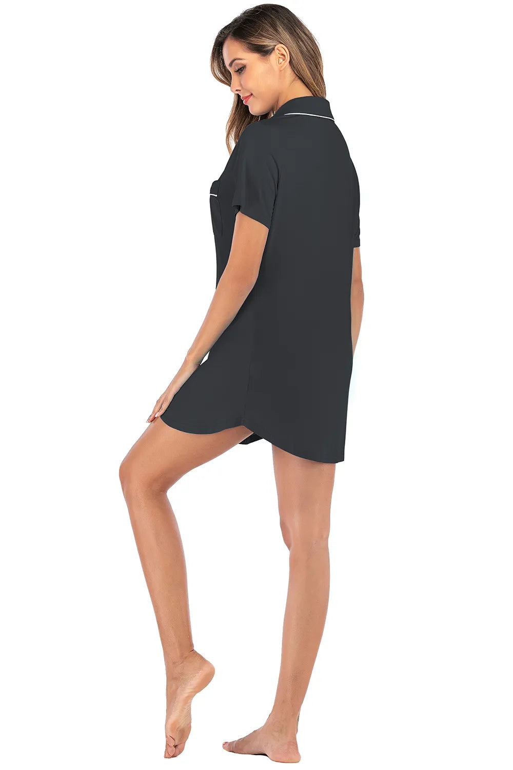 Women's Lounge Dress with Contrast Piping