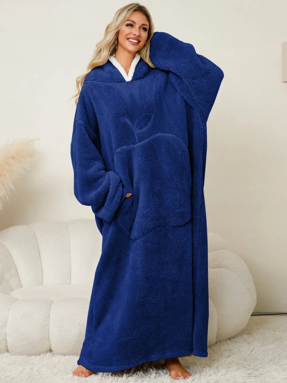 Women's Lounge Dress – Hooded Pocketed