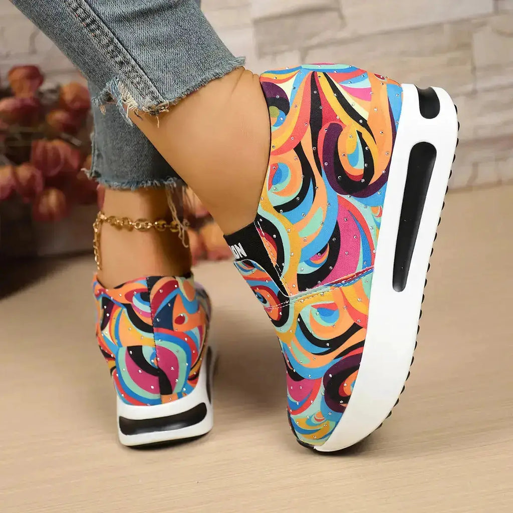 Women’s Platform Sneakers with Abstract Design by Parfymia