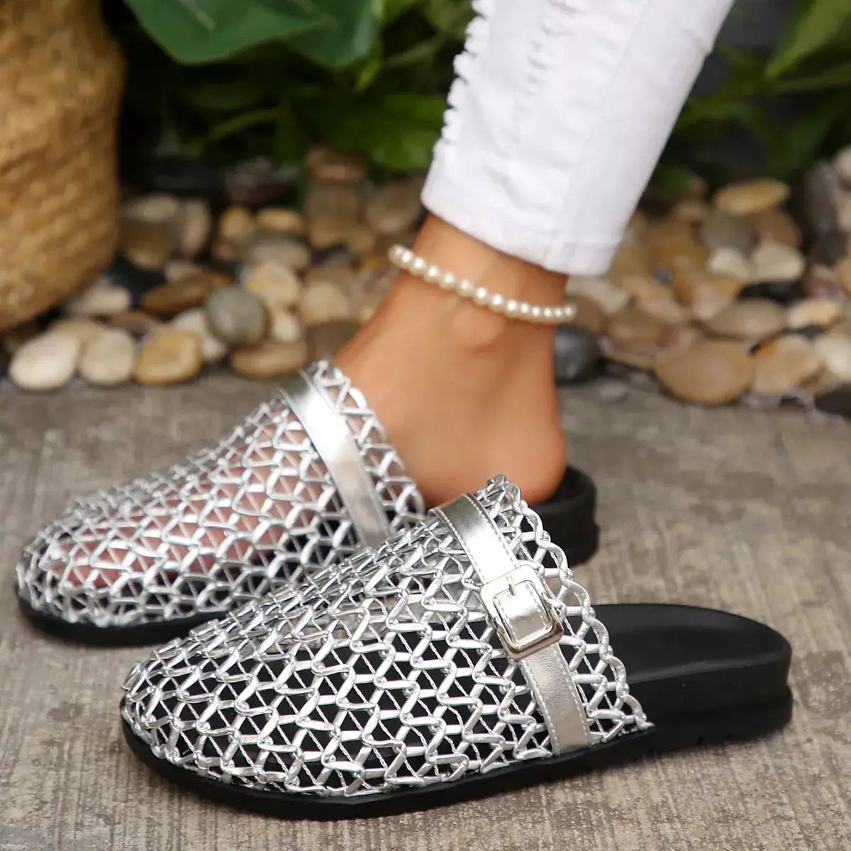 Breathable Mesh Buckle Decor Sandals For Women Stylish Everyday Comfort — Parfymia