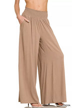 Women's Wide Leg Lounge Pants – Smocked Waistband