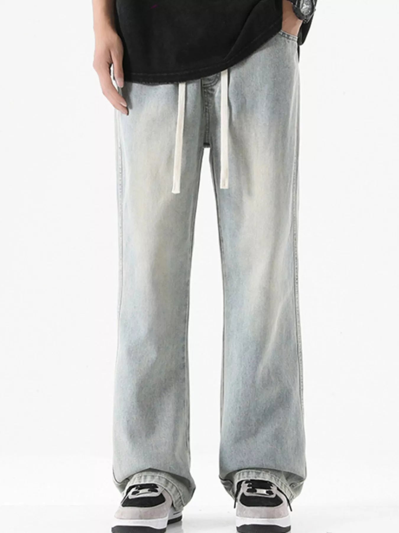 Men's Full Size Vintage Wash Loose Fit Jeans Plus Size