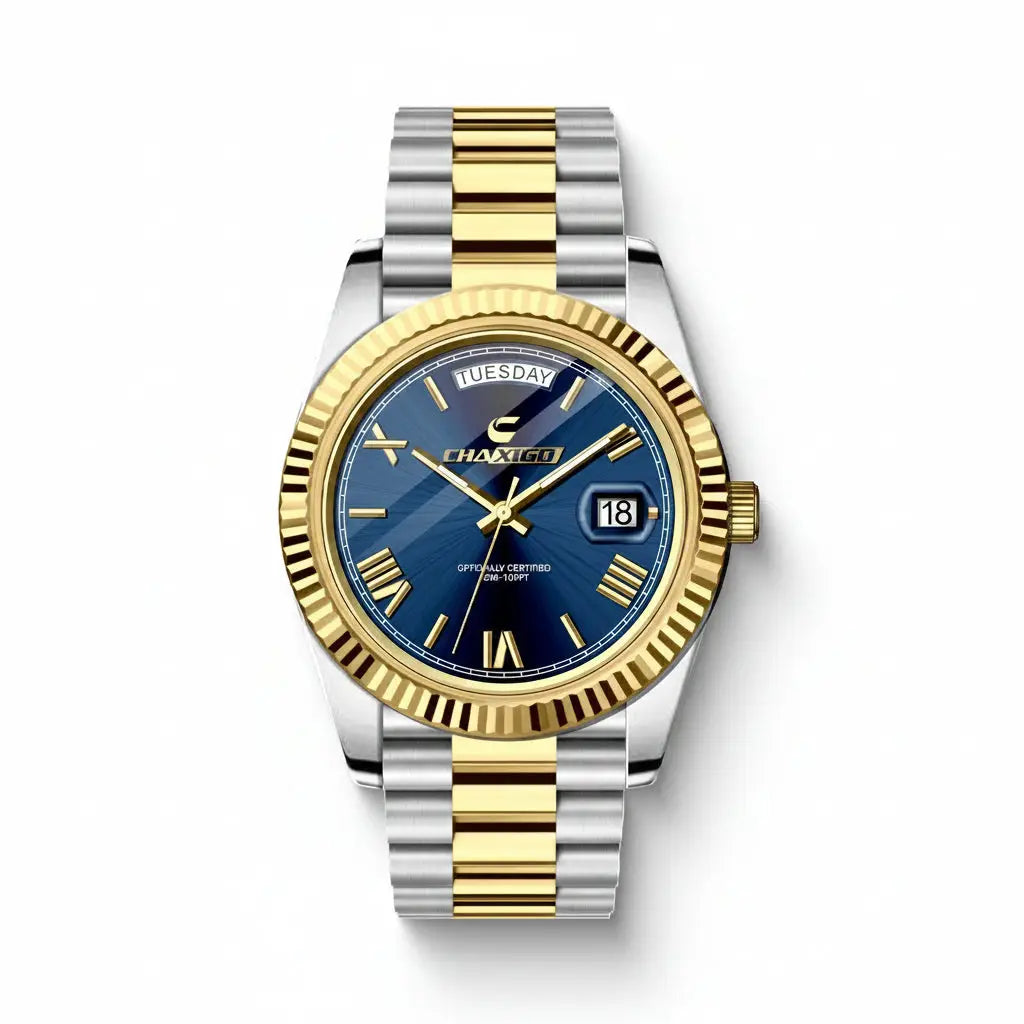 Men's Large Dial Quartz Watch – Stainless Steel Band, 30M Waterproof Dropshipman