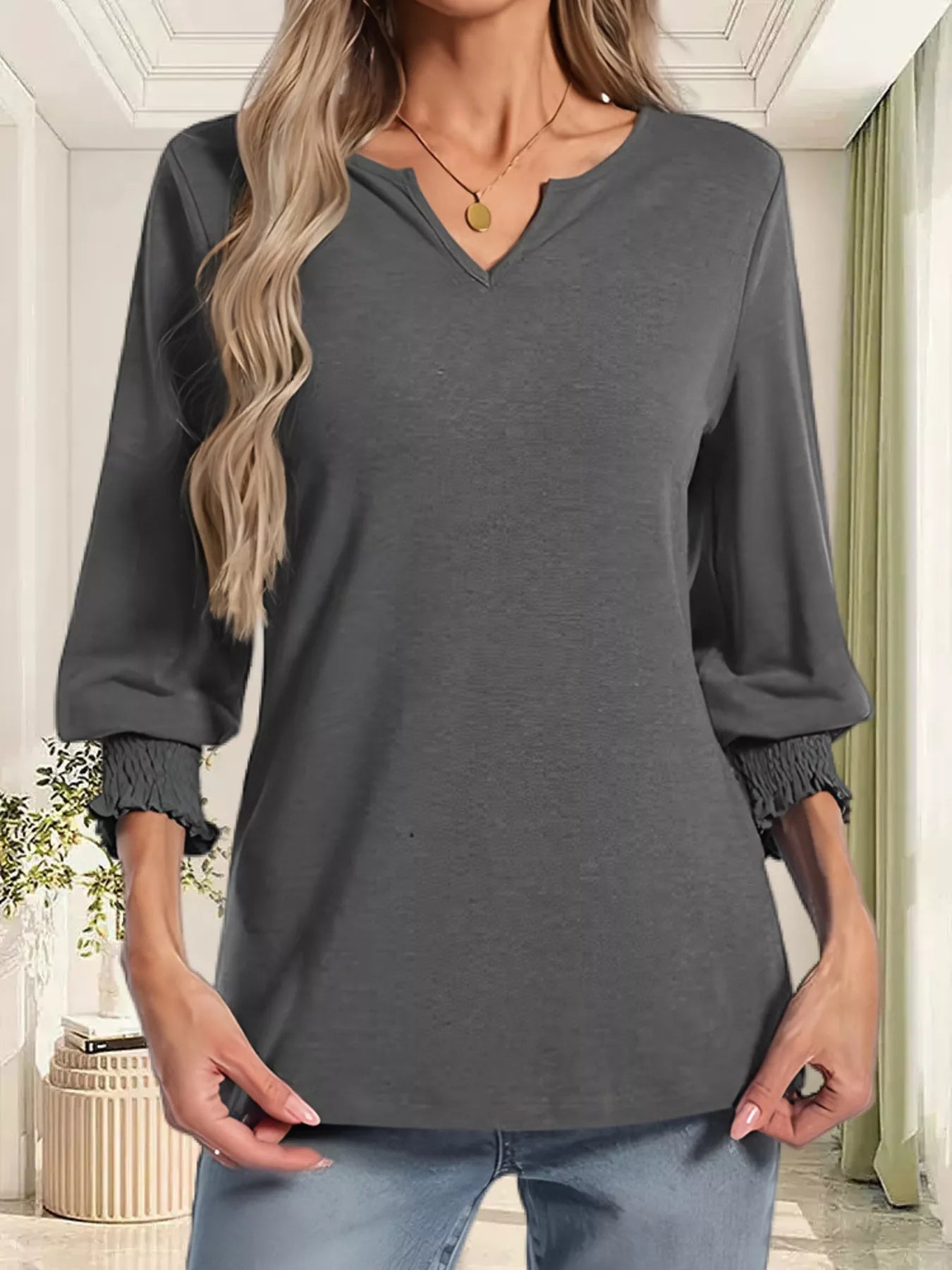 Women's Notched Top Plus Size