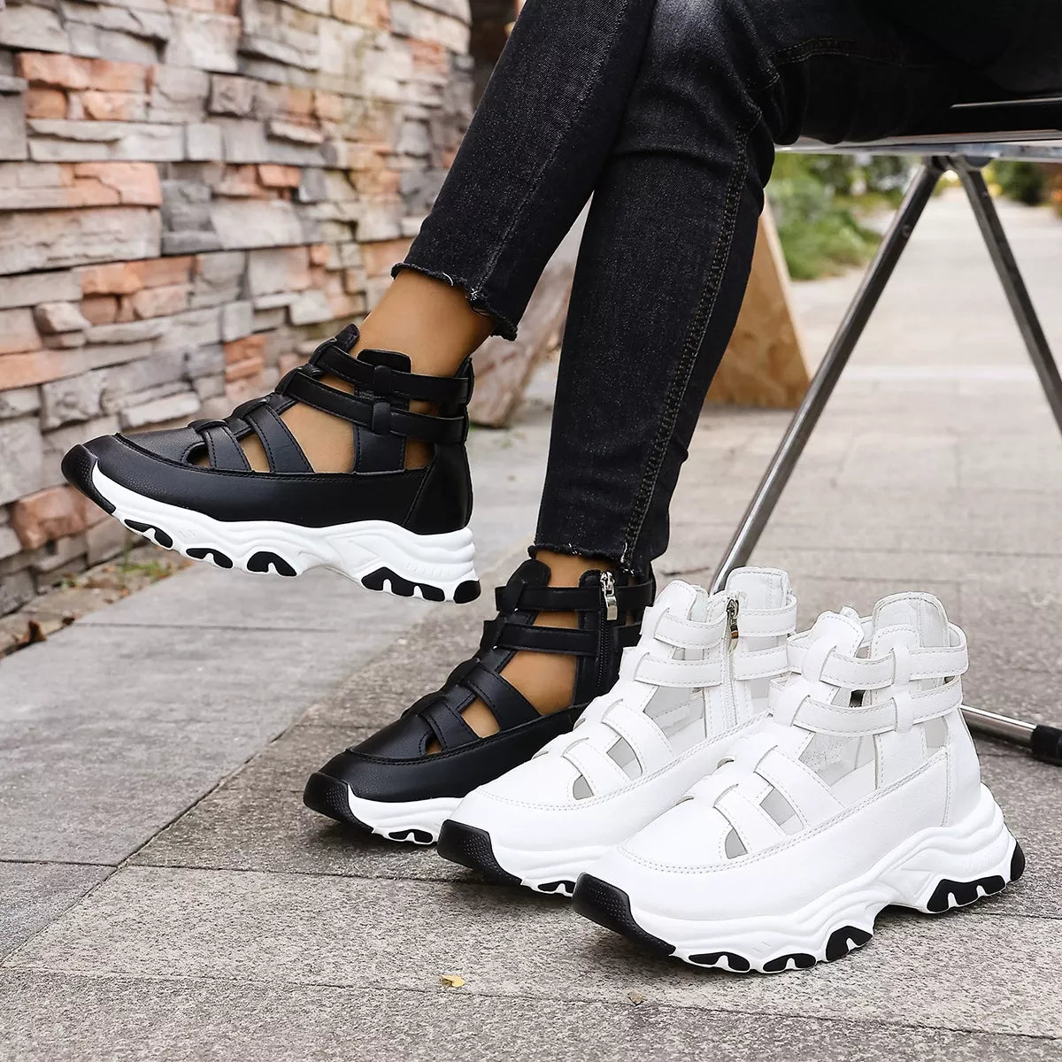 Women's Cutout Platform Sneakers