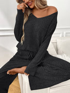 Women's Loungewear Set – Ribbed Long Sleeve