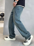 Men's Textured Pattern Relaxed Fit Jeans