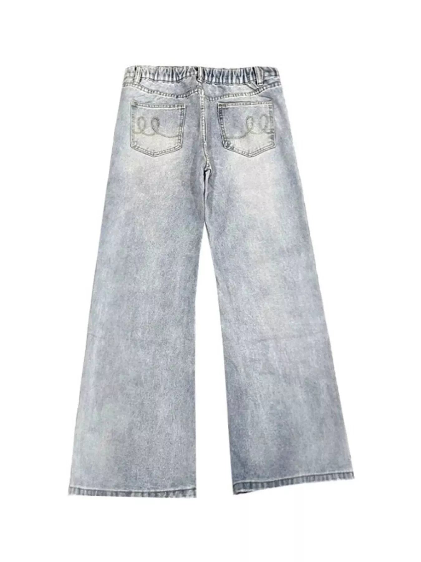 Men's Flare Jeans – Washed Distressed