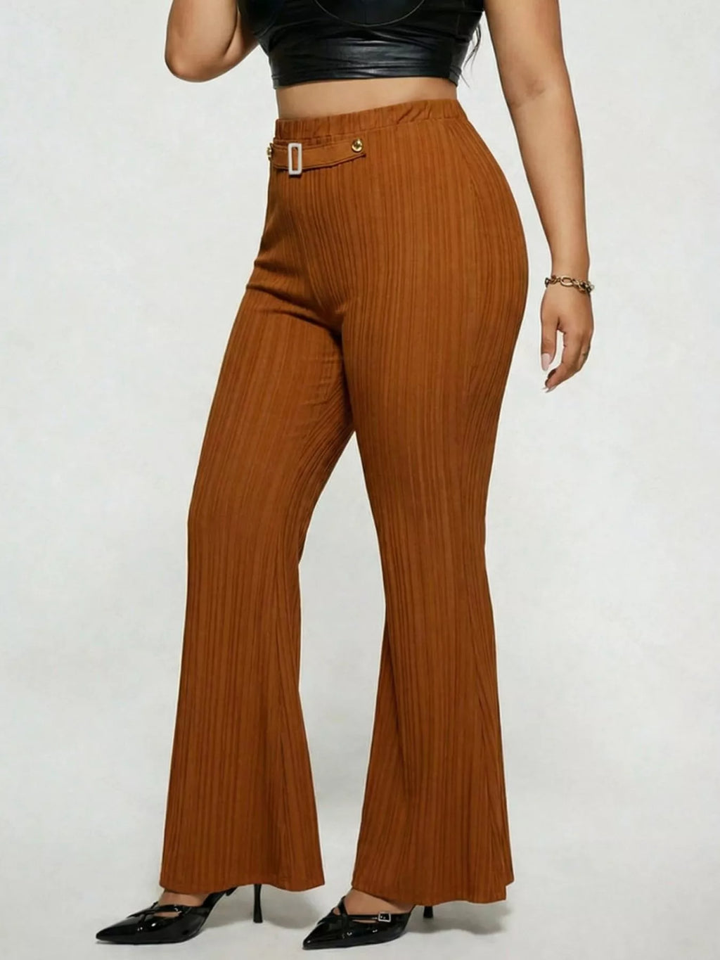 Women's Plus Size High Waist Flare Pants