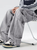 Men's Full Size Wash Wide Leg Cargo Jeans Plus Size