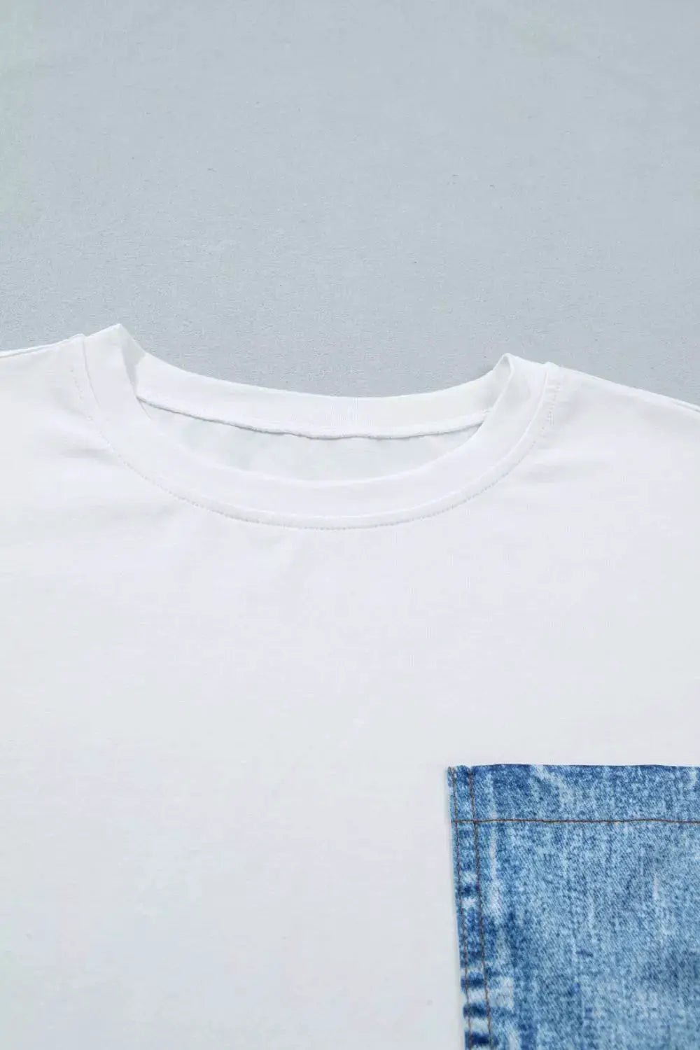 Color Block Chest Pocket Patched Casual Short Sleeve Top by Trendsi