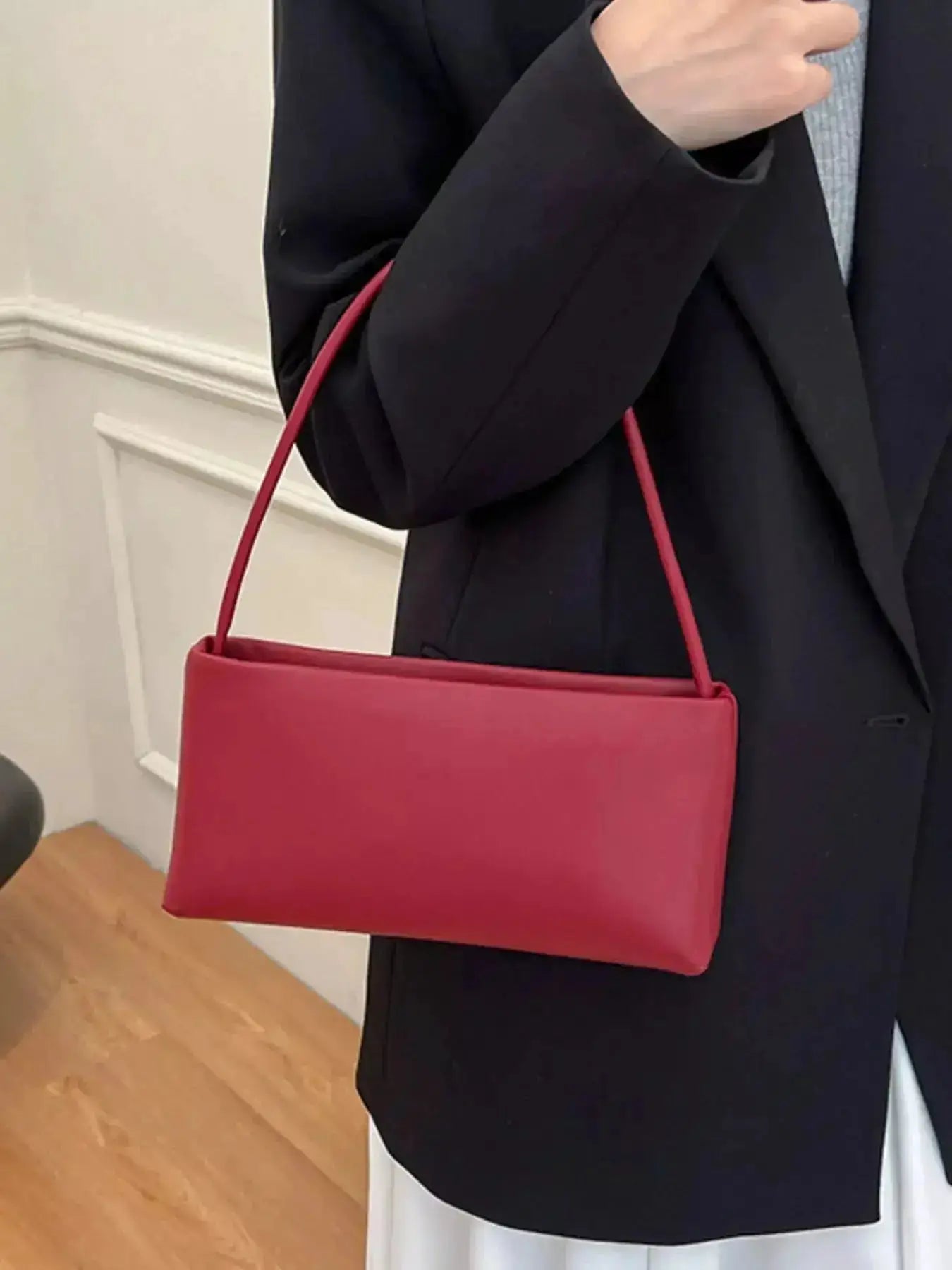 Leather Rectangular Shoulder Bag by Parfymia
