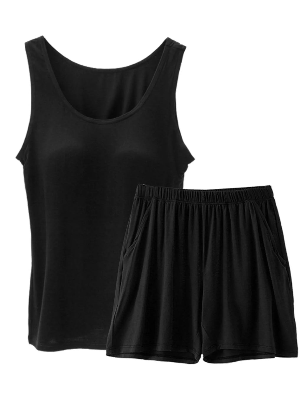 Women's Plus Size Modal Padded Tank & Shorts Set