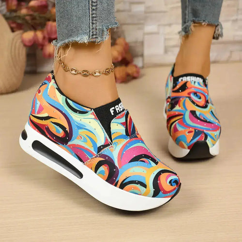 Women’s Platform Sneakers with Abstract Design by Parfymia
