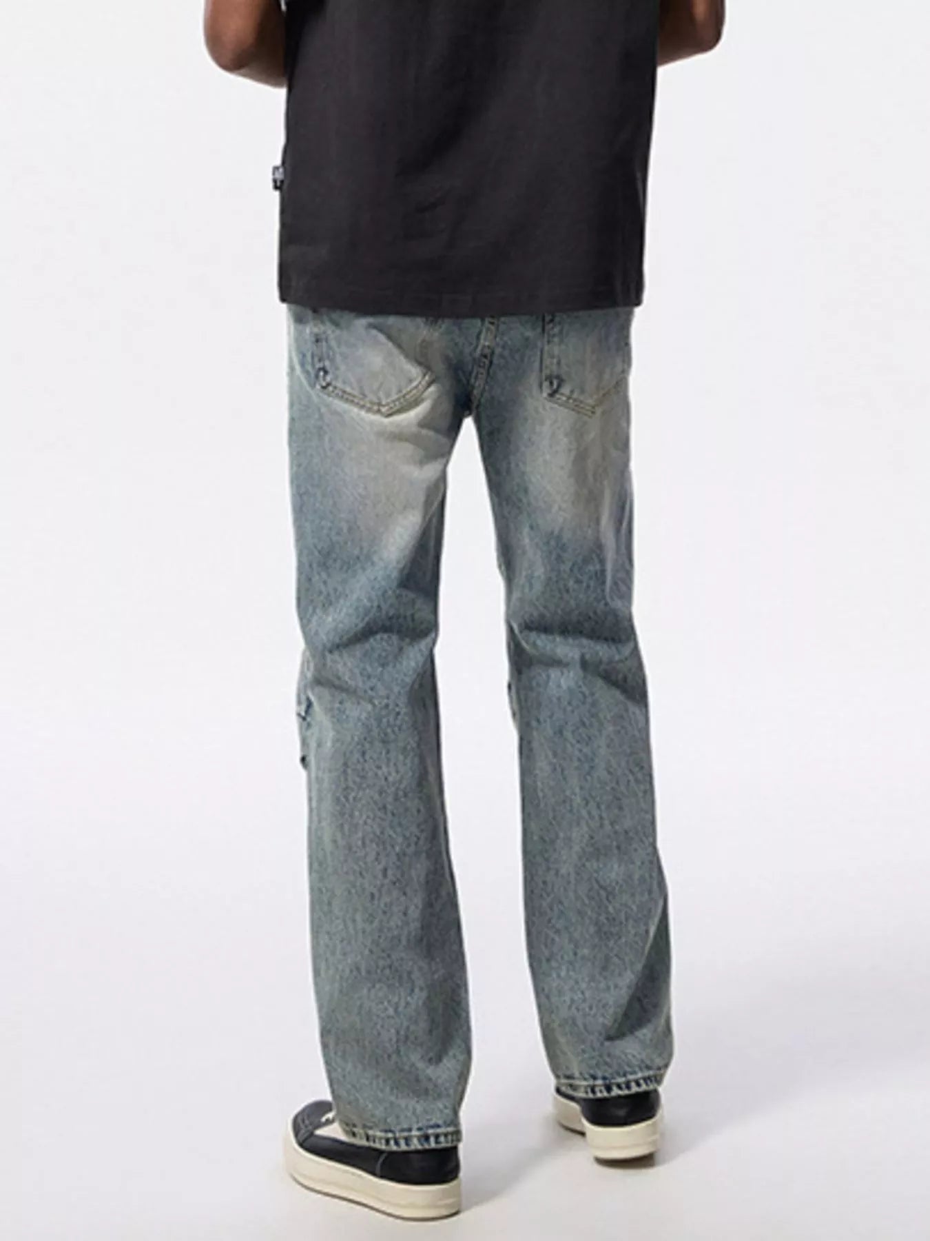 Men's Wide Leg Jeans – Washed Light Blue