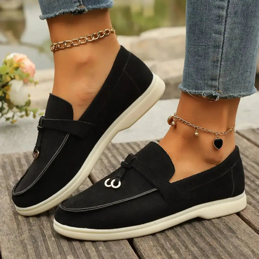 Durable Polyester Rubber Casual Round Toe Slip-Ons by Parfymia