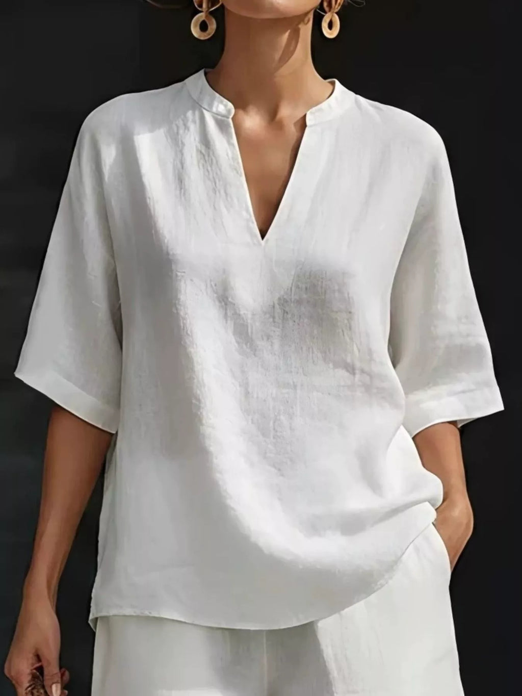 Women's Shorts Set – Notched Collar Two-Piece