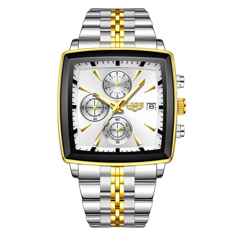Men's Large Dial Square Business Watch – Bold & Elegant Dropshipman