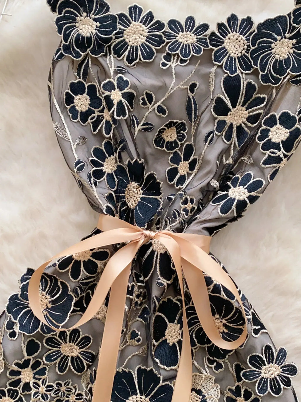 Floral Tie Waist Mini Dress Trendsi