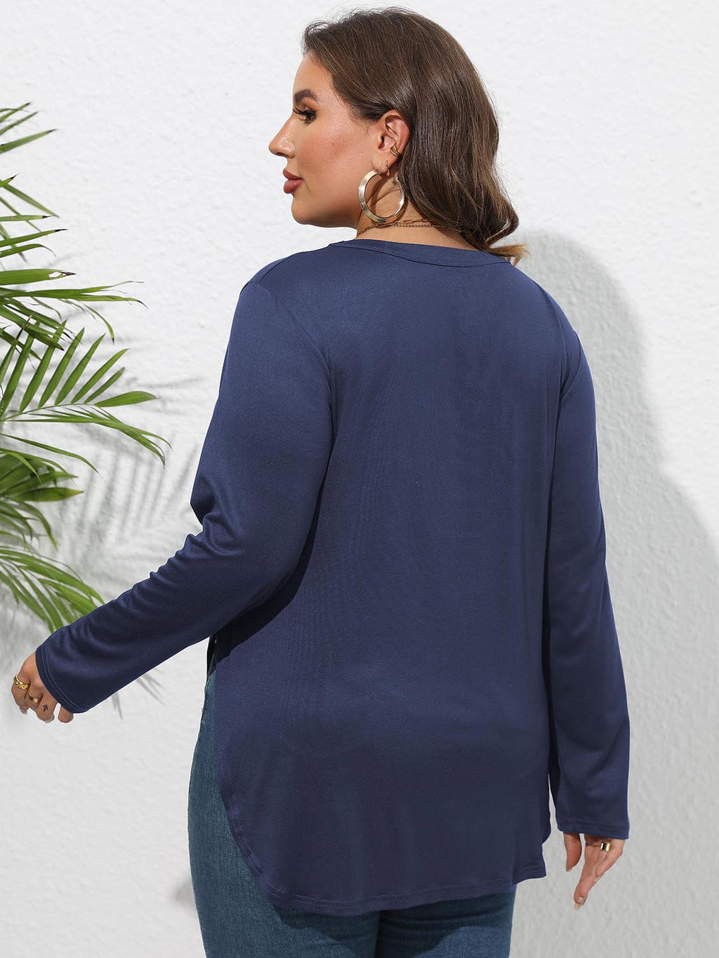 Women's Long Sleeve T-Shirt – Plus Size Slit