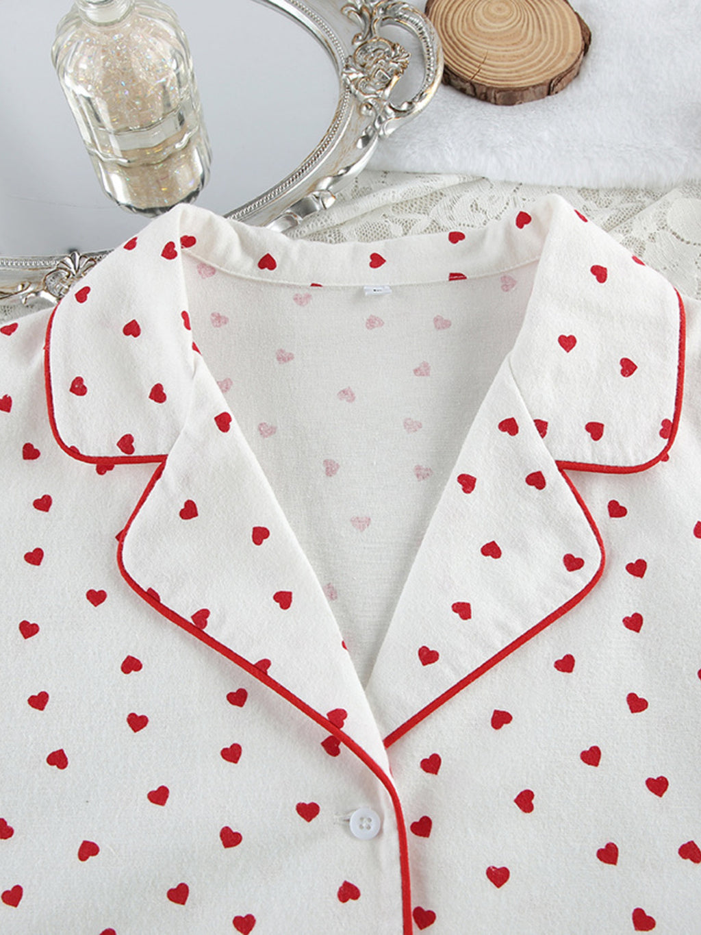 Women's Loungewear Heart Print Cotton Set