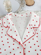 Women's Loungewear Heart Print Cotton Set
