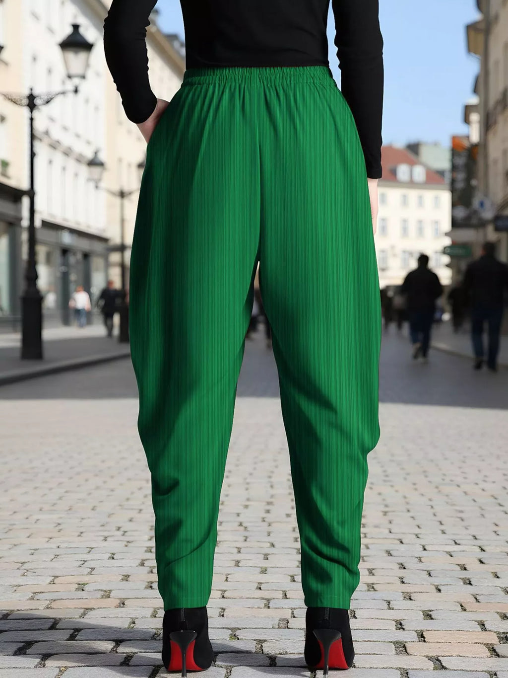 Women's Plus Size Elastic Waist Casual Pants