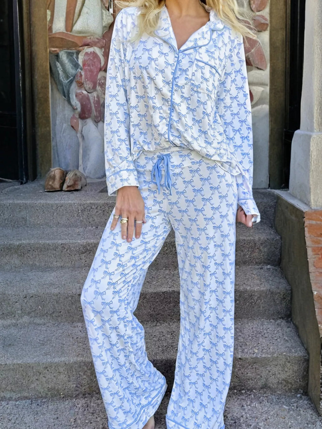 Women's Loungewear Set – Bow Print