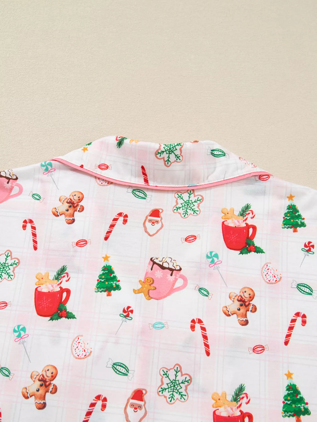 Women's Pajama Set – Holiday Print Blush