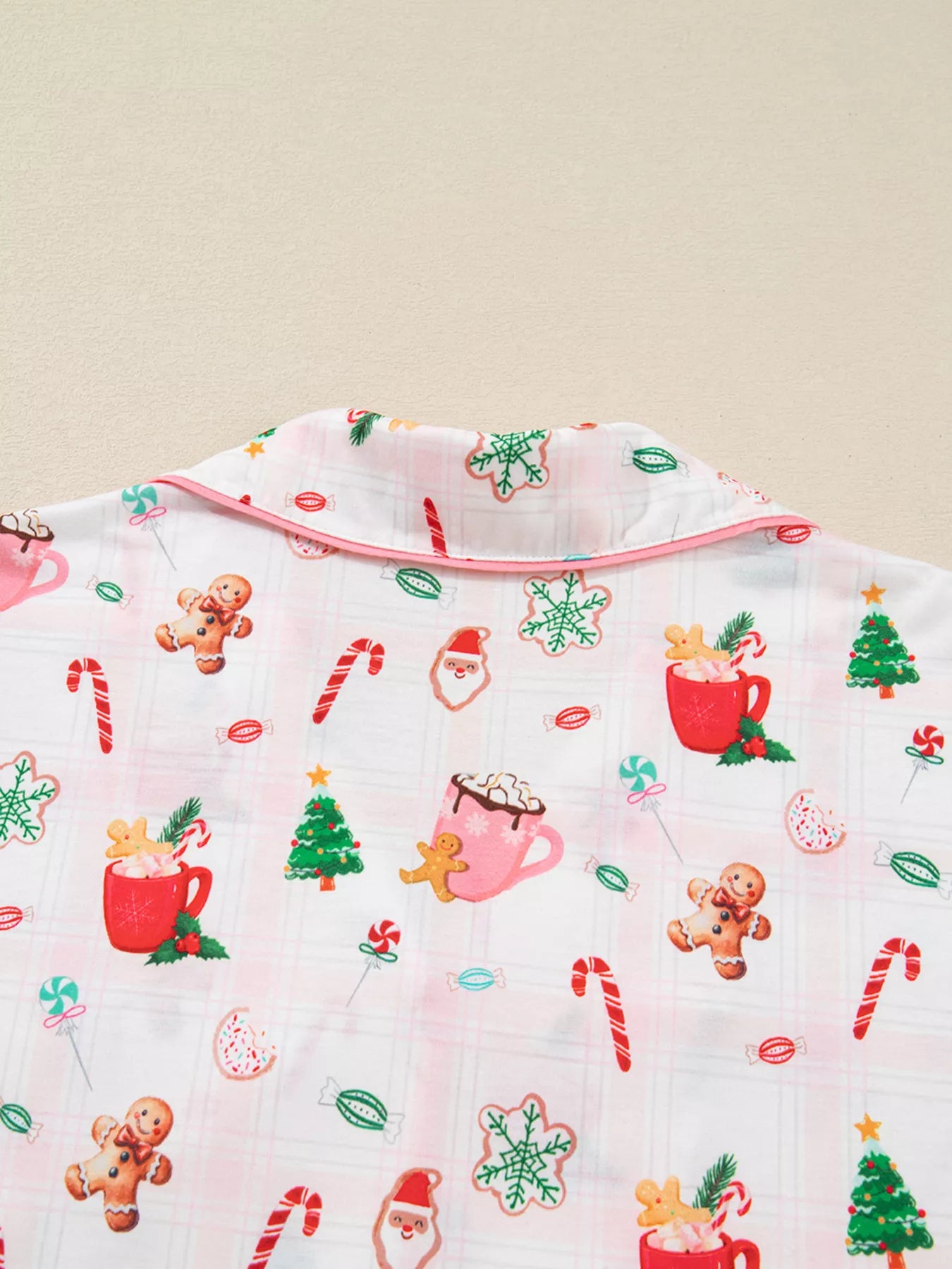 Women's Pajama Set – Holiday Print Blush