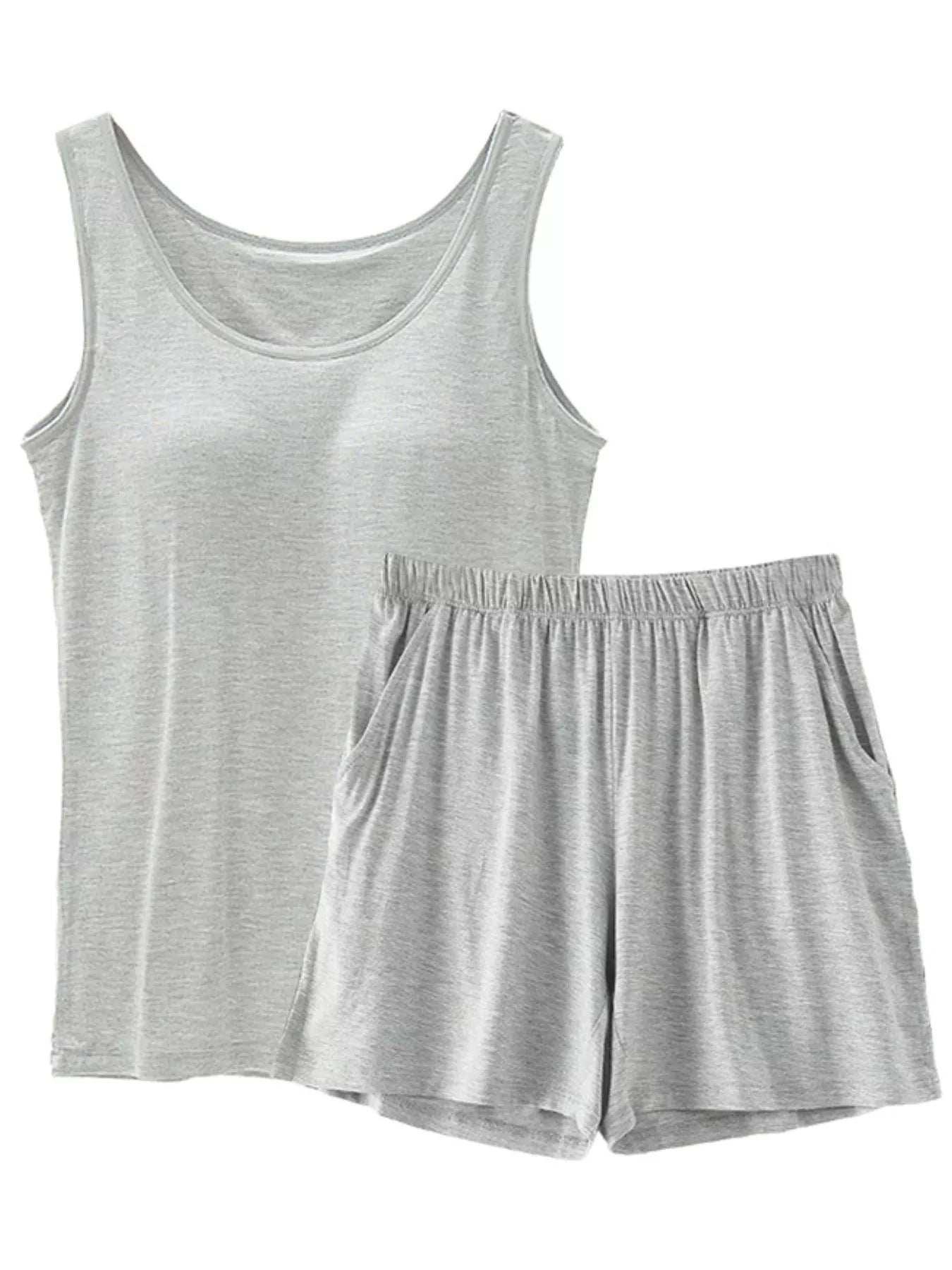 Women's Plus Size Modal Padded Tank & Shorts Set
