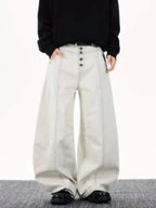 Men's Pants Wide Leg Button-Fly Plus Size