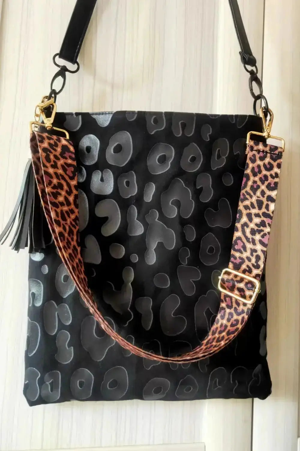 PU Leather Shoulder Bag Adored with Tassel by Parfymia