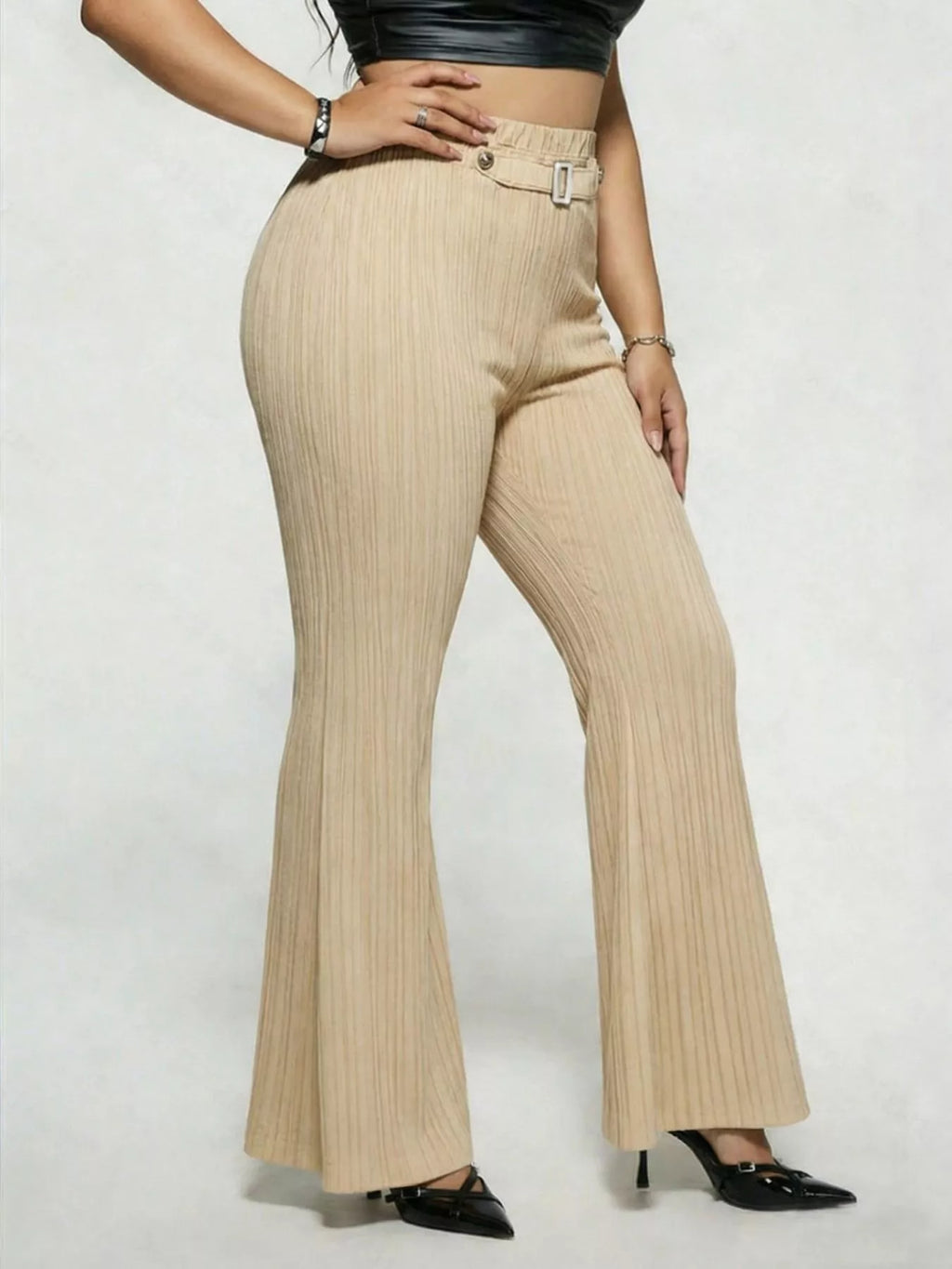 Women's Plus Size High Waist Flare Pants