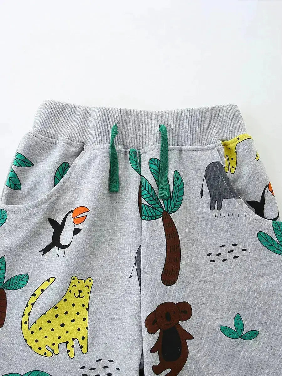 Frog Print Kids' Cotton Tee and Shorts Set by Parfymia
