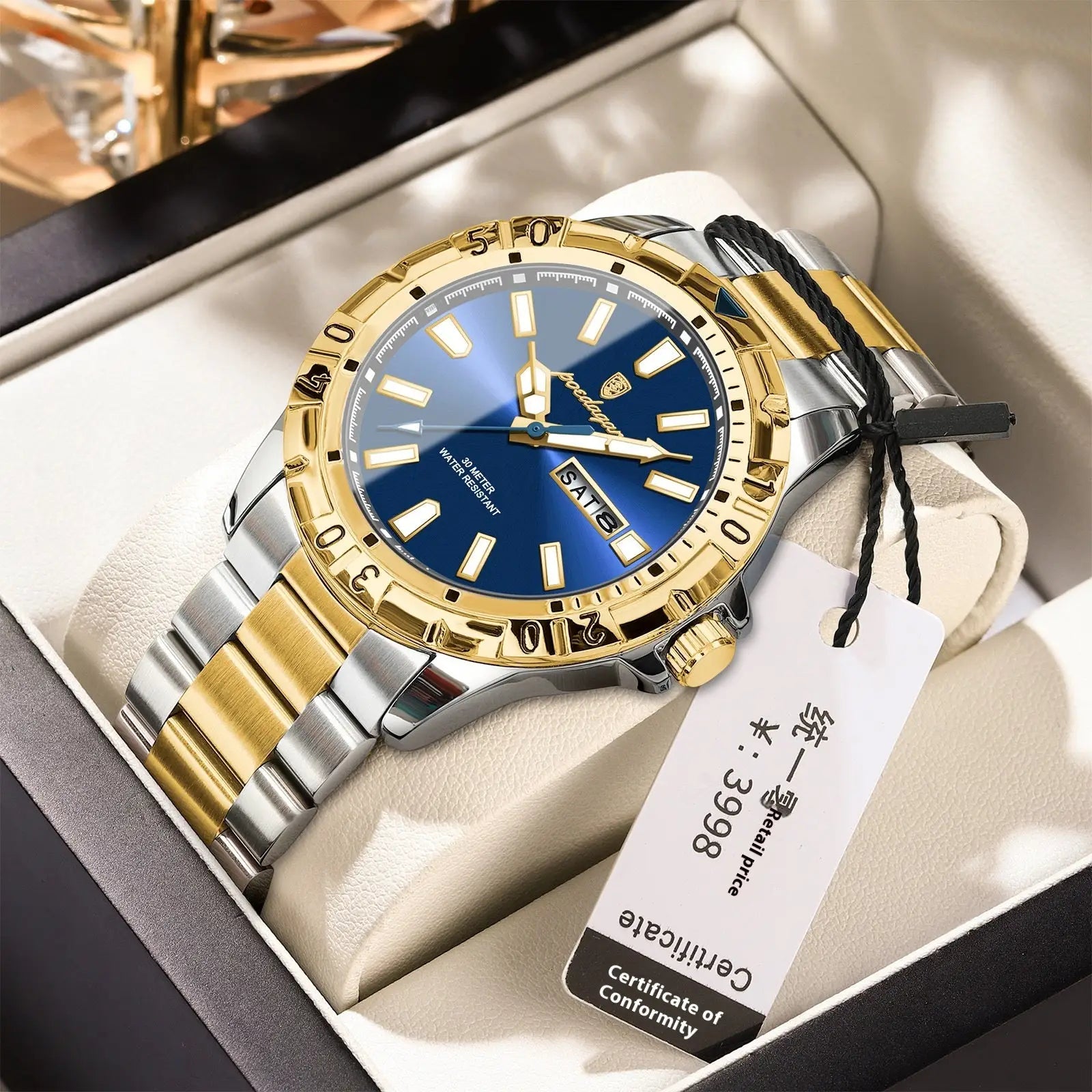 Men's Waterproof Luminous Fashion Watch – Swiss Style, Ultra-Slim 6mm Dropshipman