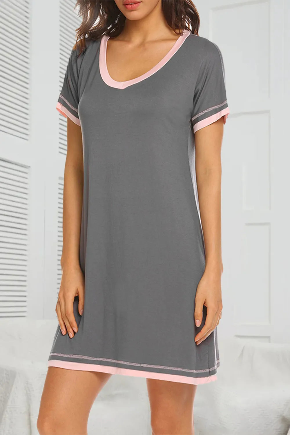 Women's Lounge Dress – Contrast Trim