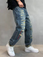 Men's Distressed Loose Fit Jeans