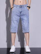 Men's Casual Washed Denim Shorts